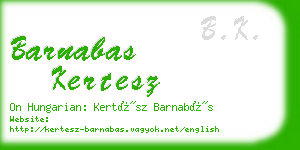 barnabas kertesz business card